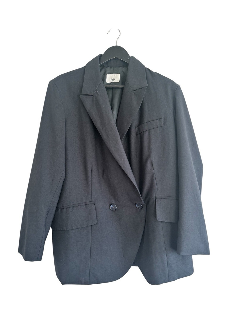 Frankie Shop Oversized Boxy Blazer One Size Charcoal